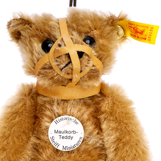 STEIFF Maulkorb 'Muzzle' Bear, Historic Miniature 1908 Replica - Yellow Tag 029196
