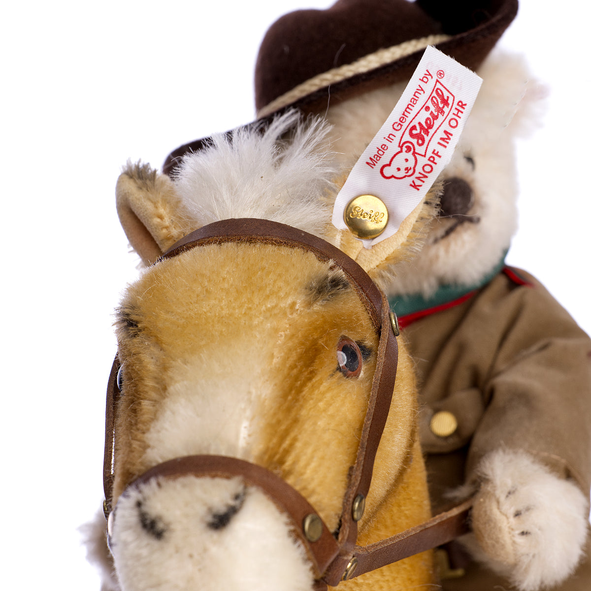 STEIFF 'Roosevelt Rough Rider' Bear Horse – Limited Edition White Tag 038457