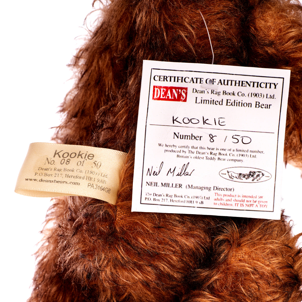 DEAN’s RAG BOOK Company 'Kookie' – Limited Edition, Mohair Teddy Bear from Artist Showcase range