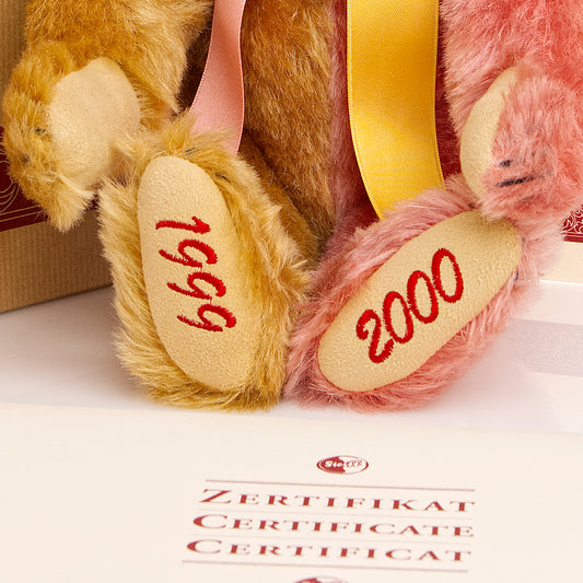 STEIFF 'Year 2000 Golden Brown/ Dusky Pink' Bear - White Tag 420184 - Limited Edition