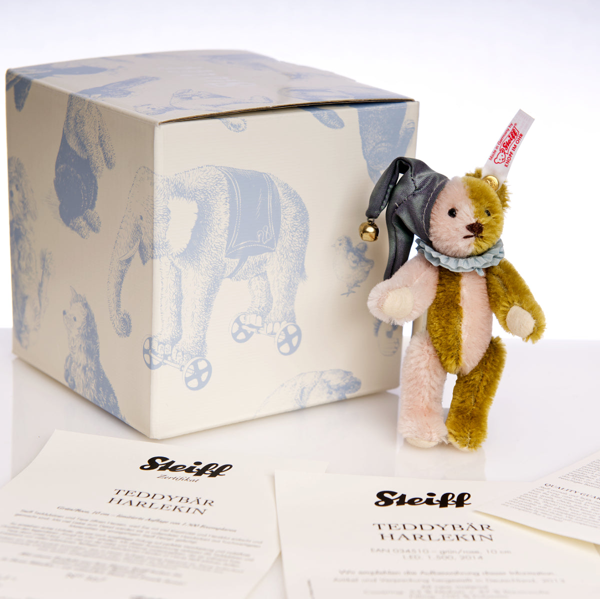 STEIFF Miniature 'TeddyBär Harlekin'/Harlequin Bear - White Tag 034510 - Limited Edition