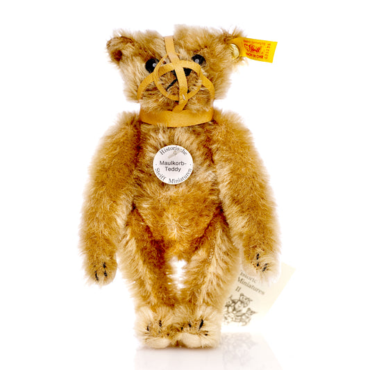 STEIFF Maulkorb 'Muzzle' Bear, Historic Miniature 1908 Replica - Yellow Tag 029196