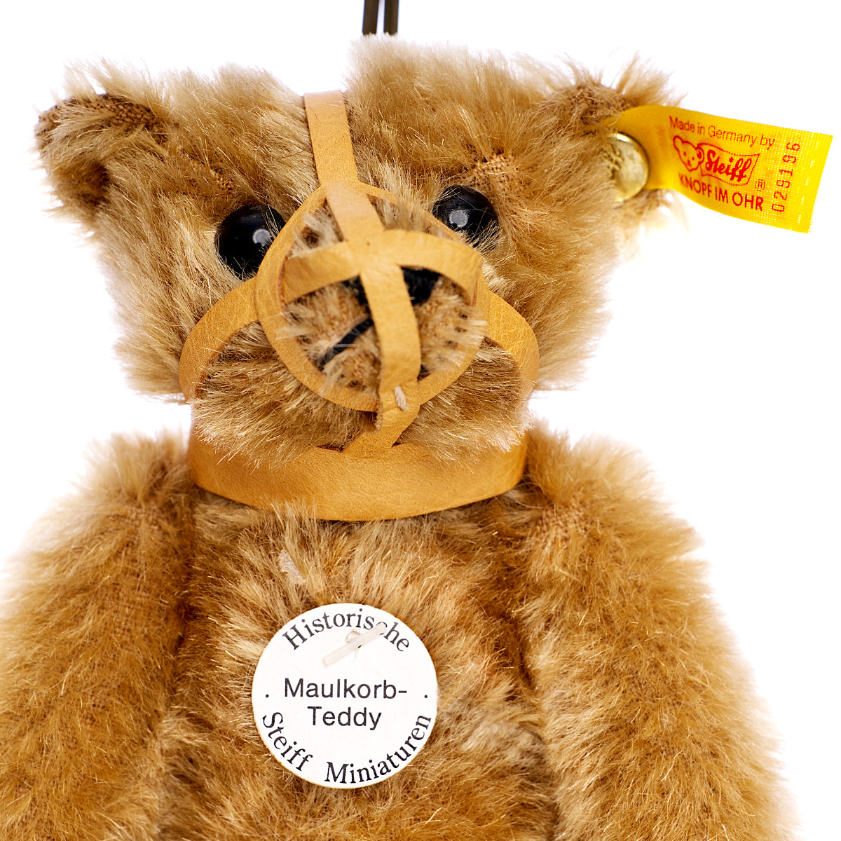 STEIFF Maulkorb 'Muzzle' Bear, Historic Miniature 1908 Replica - Yellow Tag 029196