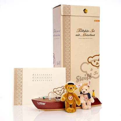 STEIFF 'Teddy Bear set with Motorboat' 2006 LE - White Tag 037405
