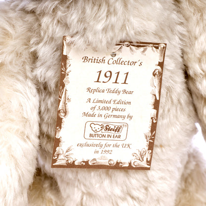 STEIFF 'British Collectors Replica 1911' Bear, a 1992 Limited Edition White Tag 406645