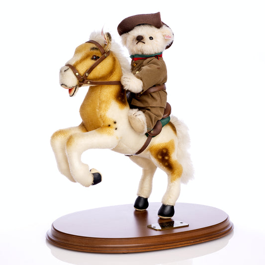 STEIFF 'Roosevelt Rough Rider' Bear Horse – Limited Edition White Tag 038457