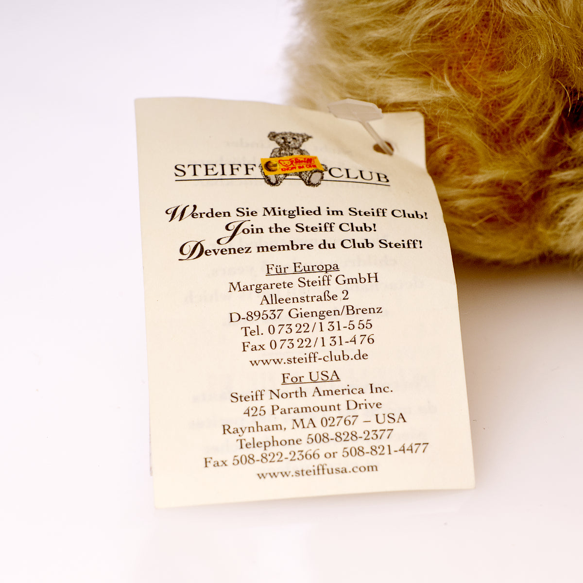 STEIFF 'Puppeteer Mohair Bear & Marionette Set' – German Exclusive  White Tag 671784