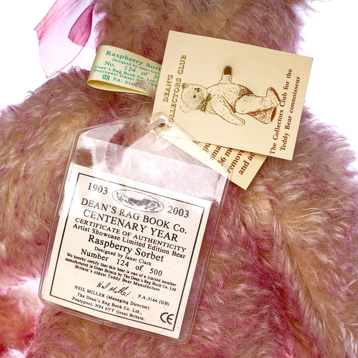 DEAN'S RAG BOOK Co. 'Raspberry Sorbet' Bear - from The Centenary Range by Janet Clark