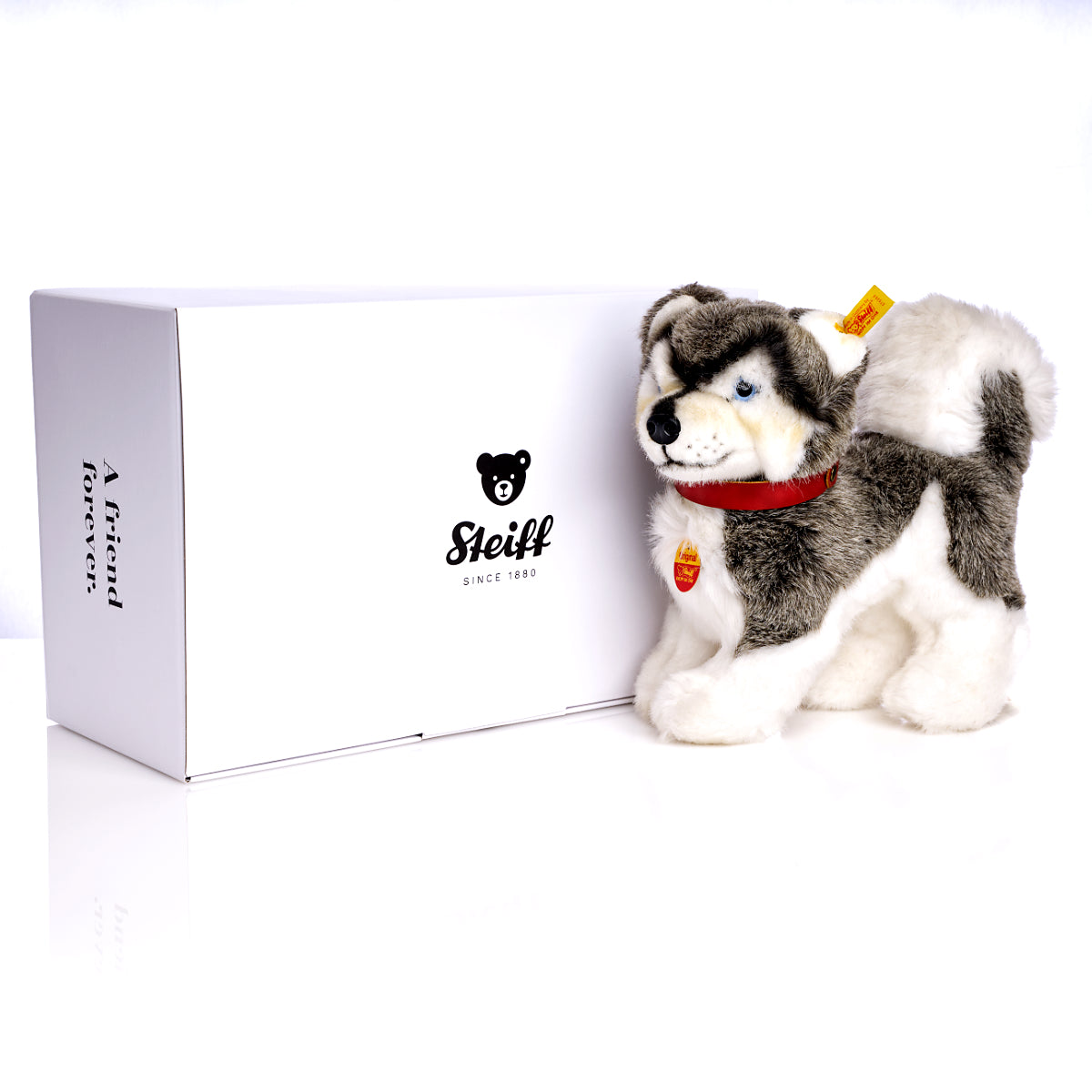 STEIFF 'Siberian Husky Dog' Yellow Tag 079658 – 28cm from the Plush Collection - Retired