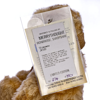 MERRYTHOUGHT 'Stowaway' Bear JK100 – Limited Edition, Mohair, presentation box