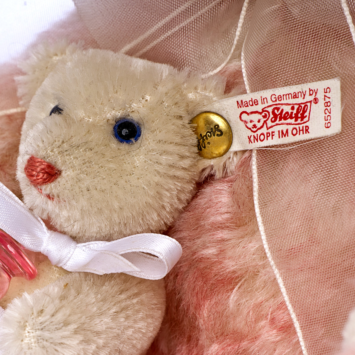 STEIFF 'Hope Mother & Baby Bear Set' - exclusive for Hamleys, White Tag 652875, Mohair, Limited Edition