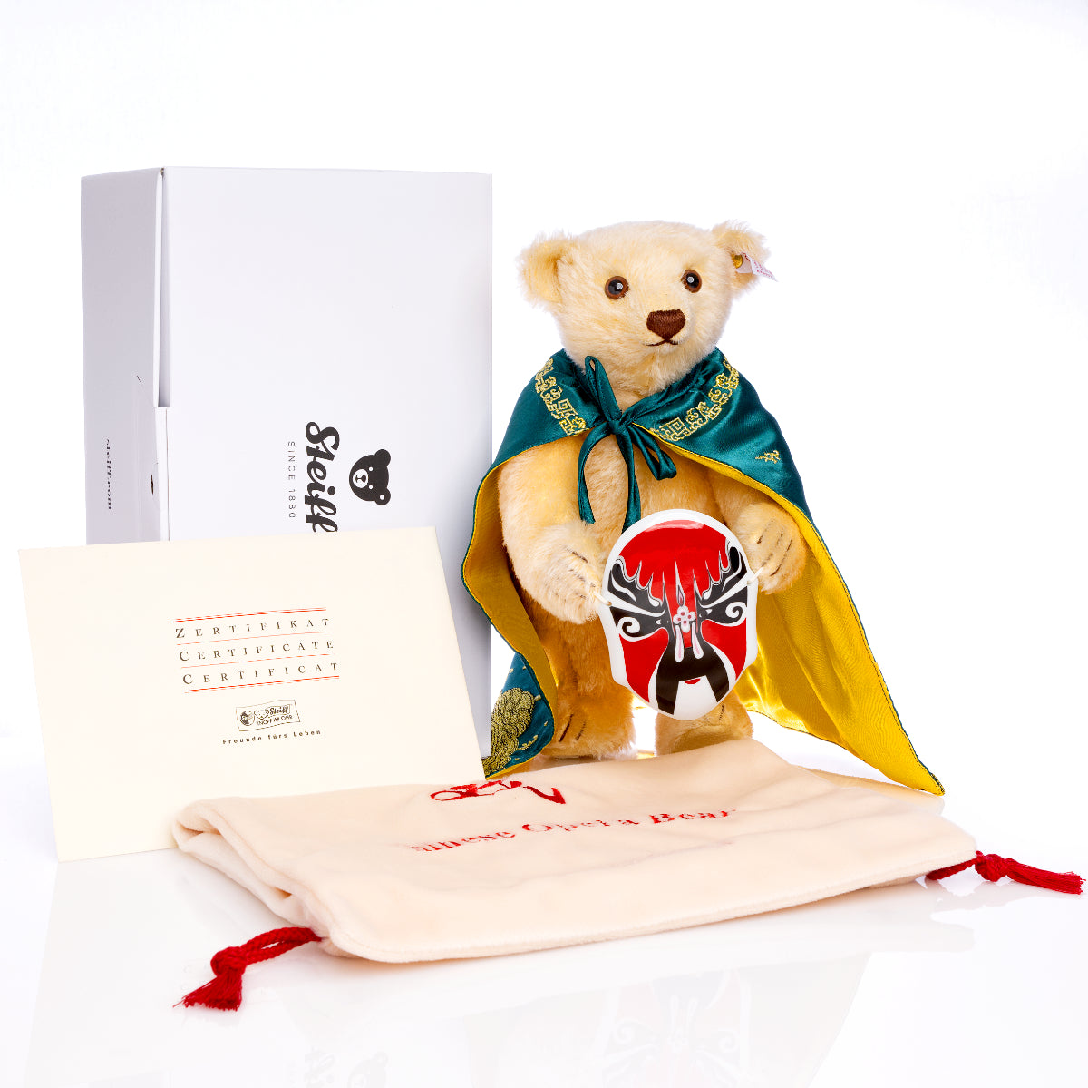 STEIFF 'Chinese Opera' Bear White Tag 676031 – Limited Edition exclusive to Hong Kong, China