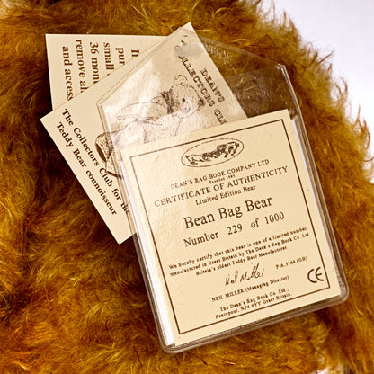 DEAN'S RAG BOOK Co. 'Bean Bag' Bear - from The Collectors Club 2002