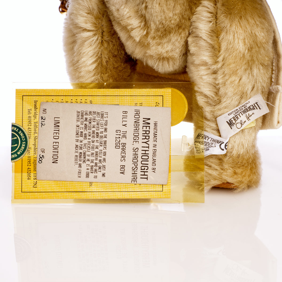 MERRYTHOUGHT 'Billy the Baker’s Boy' GT12GD – Vintage Limited Edition Purest Mohair Bear by Jackie Levitt