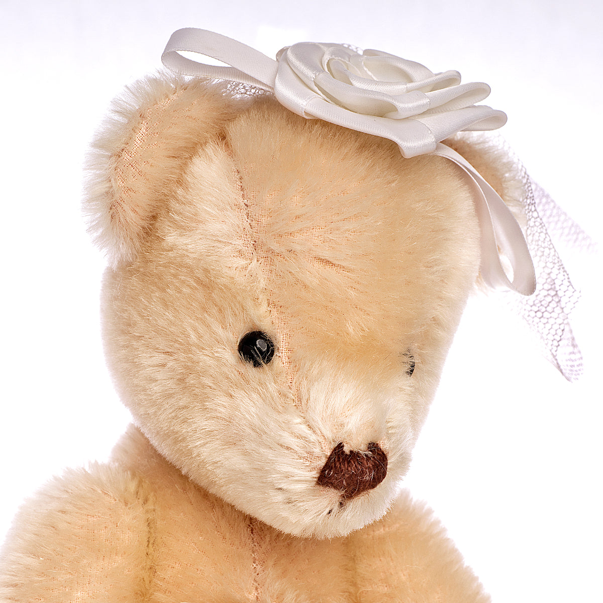 MERRYTHOUGHT 'Bride Teddy Bear' – Limited Edition, Mohair by Jackie Levitt Vintage Collectible from 1992