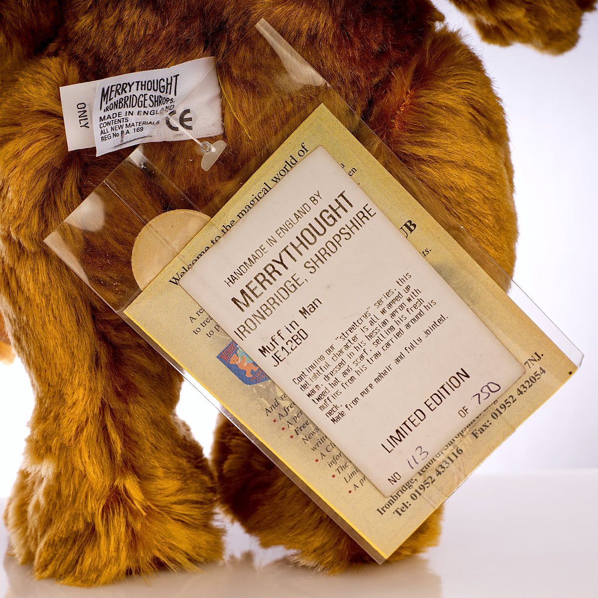MERRYTHOUGHT 'Muffin Man' JE12BD – Streetcries Series, Vintage Mohair Teddy Bear