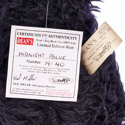 DEAN's RAG BOOK Co 'Midnight Blue' by Jill Baxter, Limited Edition, Mohair Teddy Bear