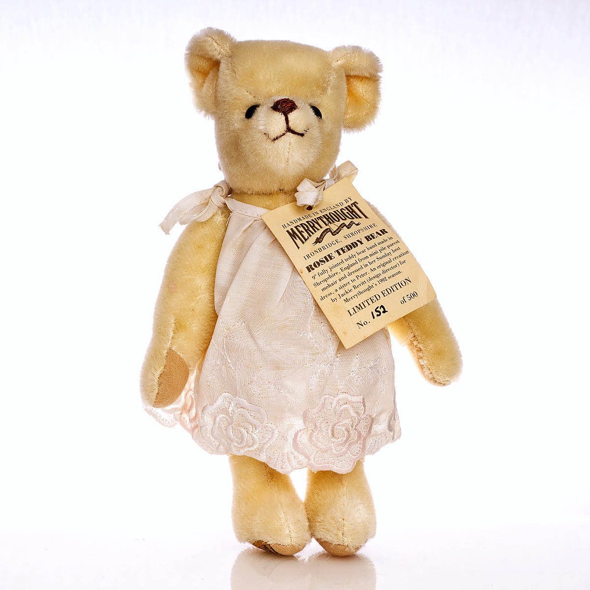MERRYTHOUGHT 'Roșie' Teddy Bear by Jackie Levitt, Mohair, Vintage Limited Edition