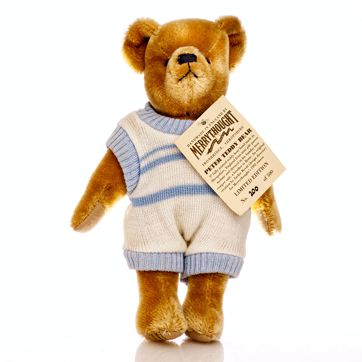 Merrythought 'Peter Teddy Bear' – 1992 Limited Edition by Jackie Revitt, Vintage Collectible Mohair