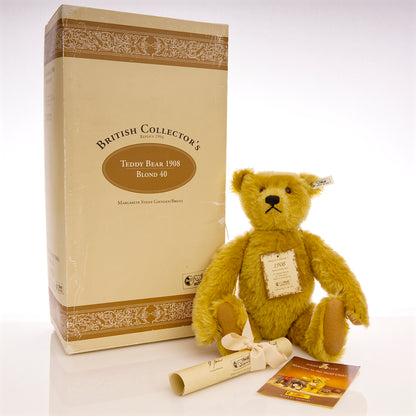 STEIFF Teddy 'Replica 1908' – British Collectors - White Tag 406072 - Limited Edition