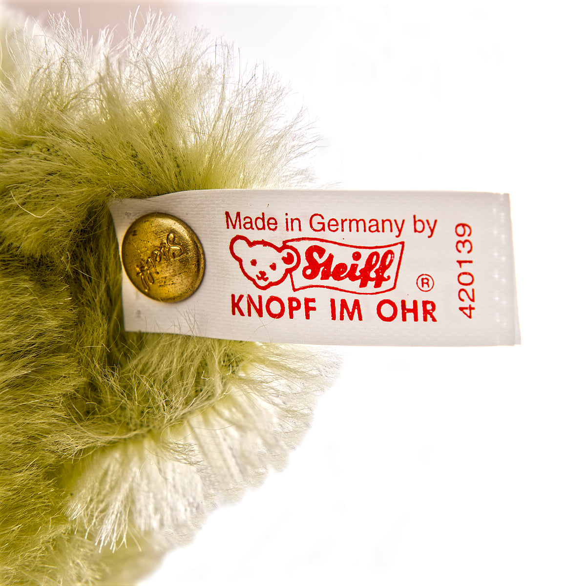 STEIFF 'Schulanfänger-Bär' /School Starter Bear, Grün(Green) 30 - White Tag 420139 - Club Edition