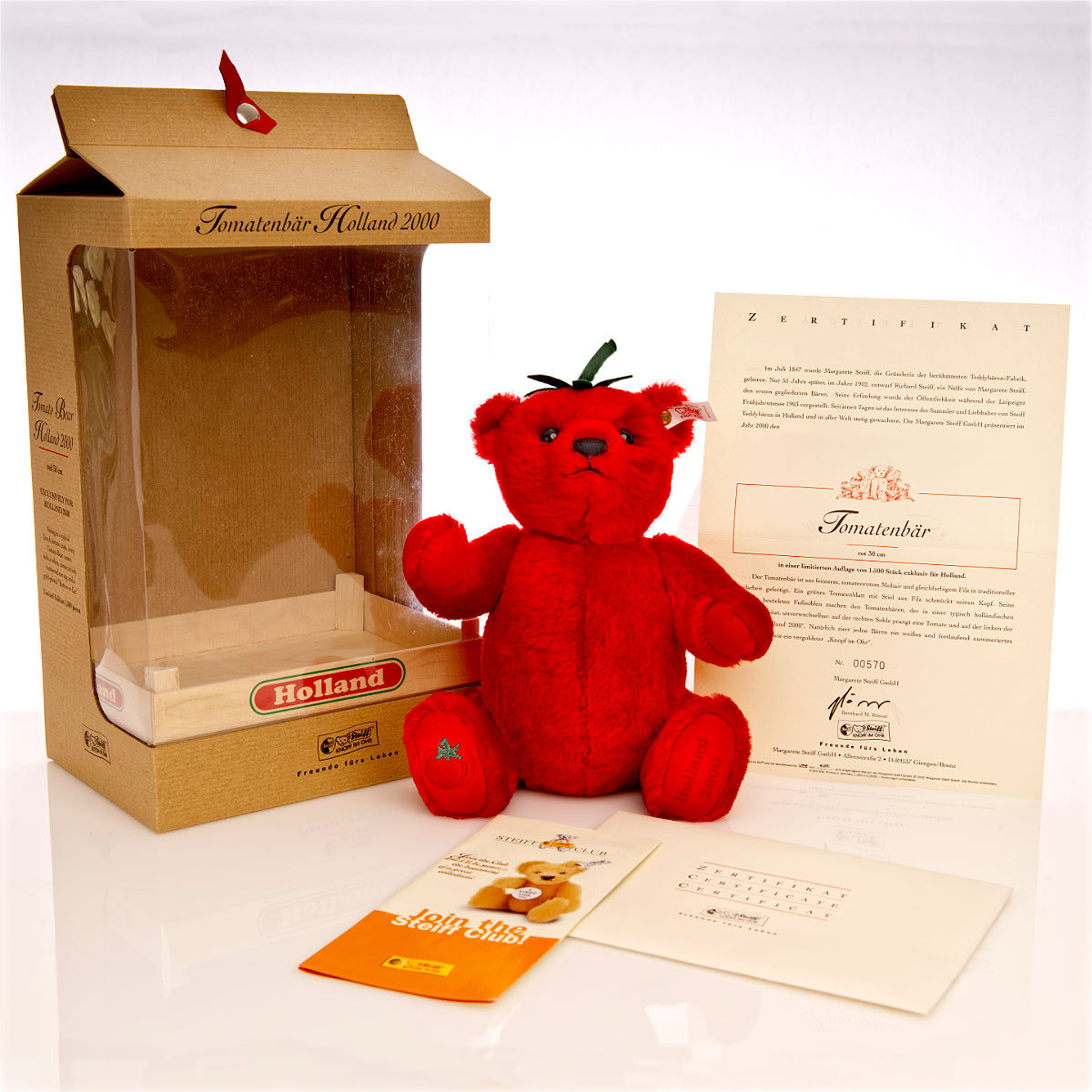 STEIFF 'Tomato Bear / Tomaten Bär' - Exclusively for Holland 2000, White Tag 660153