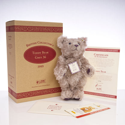 STEIFF Teddy Bear 'GREY 36' (1999) British Collectors – White Tag 660047 - Limited Edition
