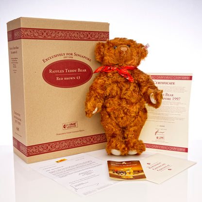STEIFF 'Raffles' Teddy Bear (1997/1998) – White Tag 652578 - Limited Edition for Singapore