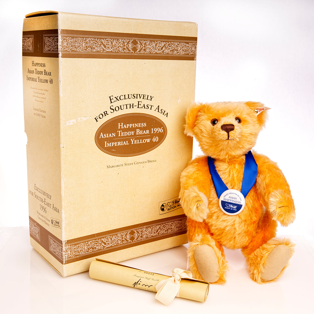 STEIFF 'Happiness Asian Bear' 1996 - for SE Asia, White Tag 659874