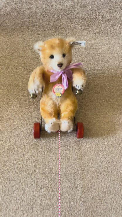 STEIFF Museum Collection 'Baby Bear with Wagon' 1939 Replica - White Tag 0135/20